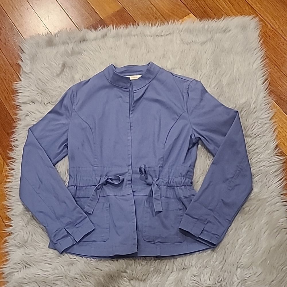 Coldwater creek womens cotton periwinkle blue jacket size 4